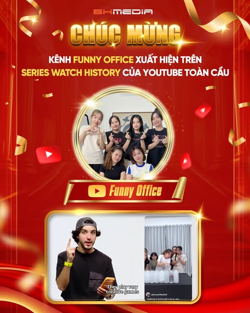 Funny Office xuất hiện trong series Watch History toàn cầu của YouTube – Dấu mốc đáng tự hào của BH Media