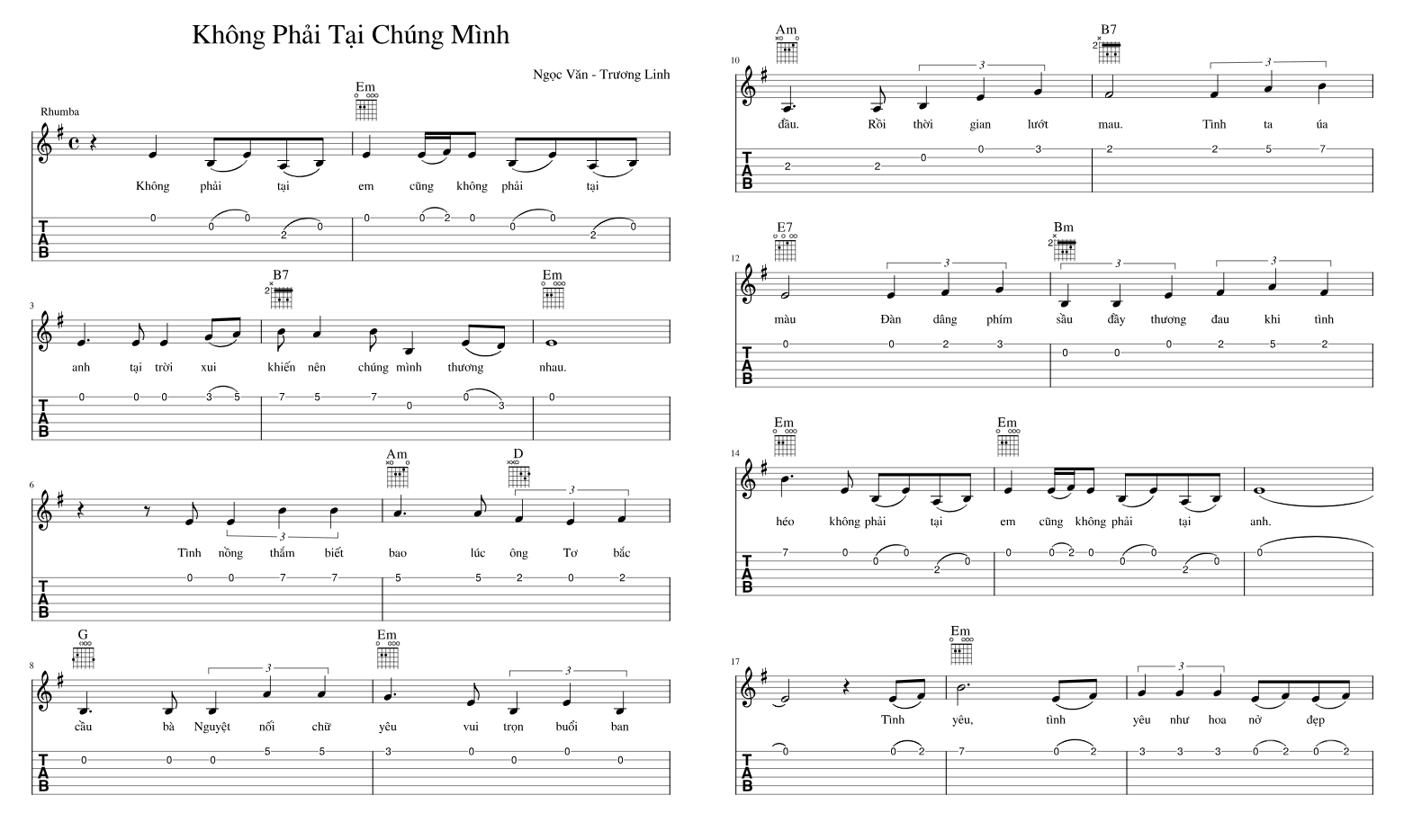 Hợp âm bài hát Không Phải Tại Chúng Mình