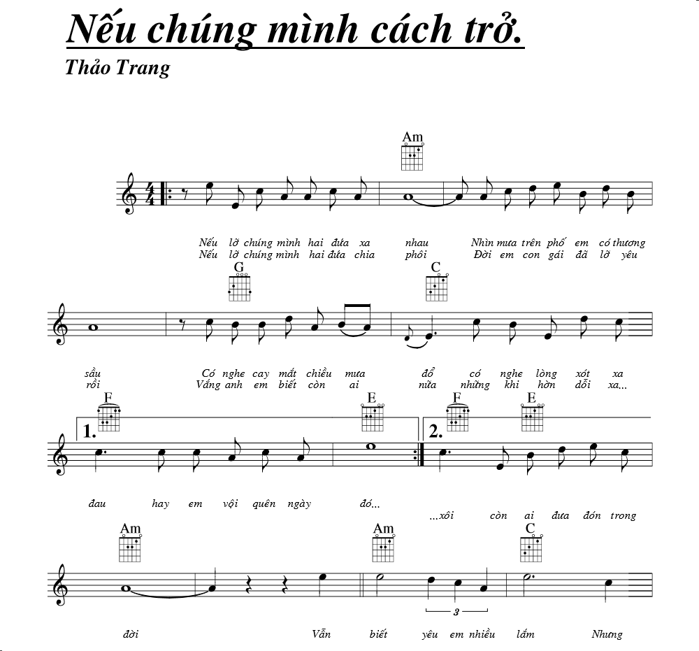 Lời bài hát Nếu Chúng Mình Cách Trở