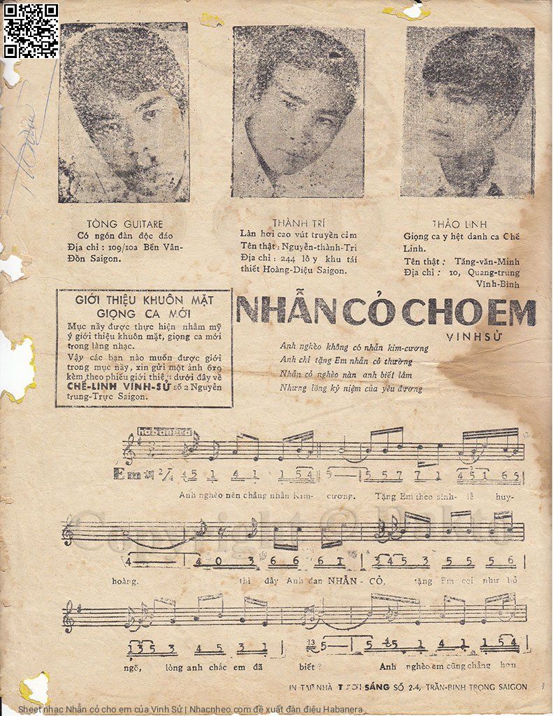Lời bài hát Nhẫn Cỏ Cho Em