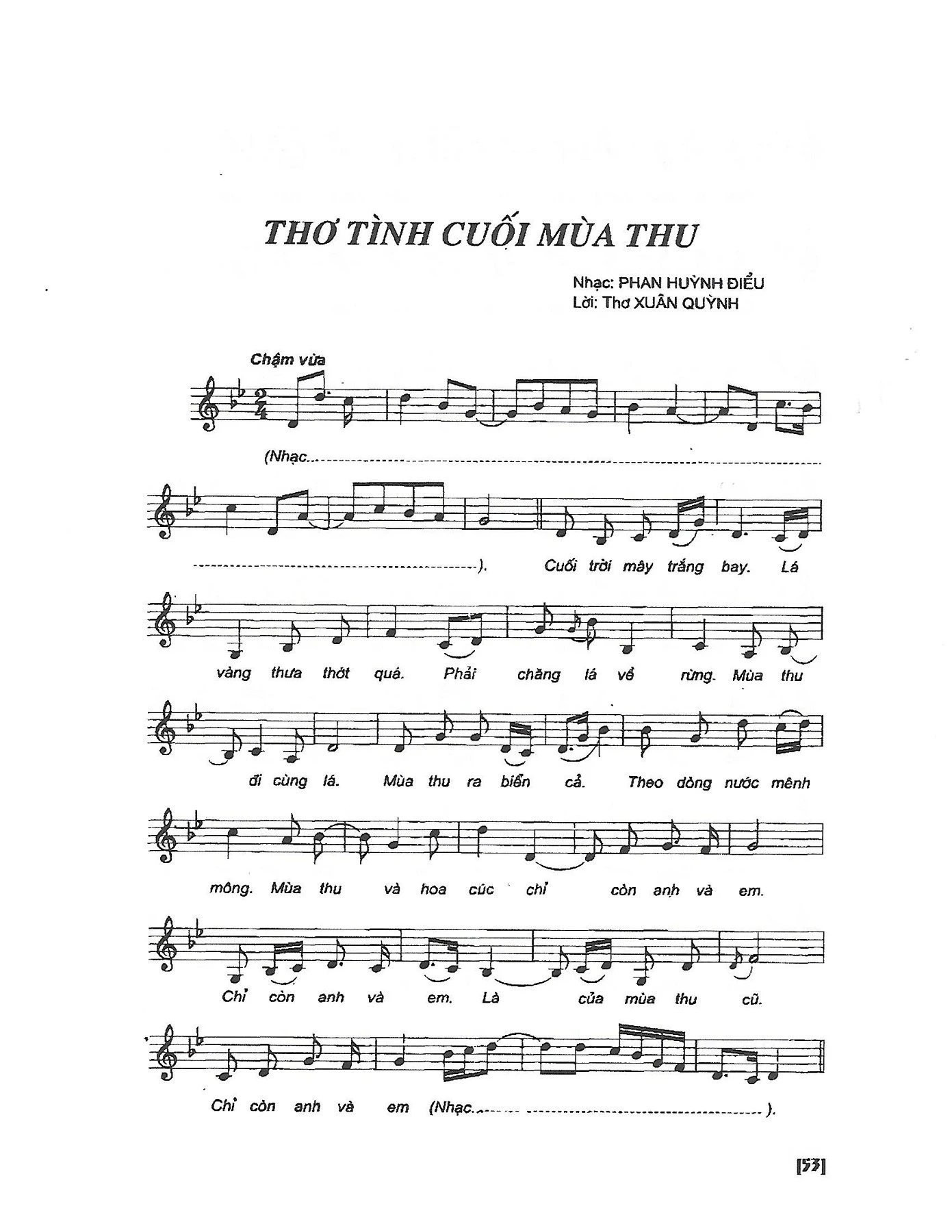 Lời bài hát Thư Tình Cuối Thu