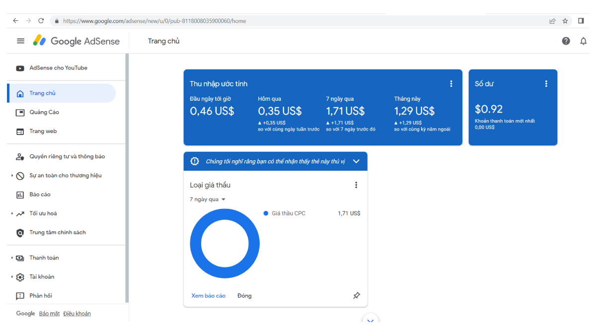 Youtube trả tiền qua Google AdSense