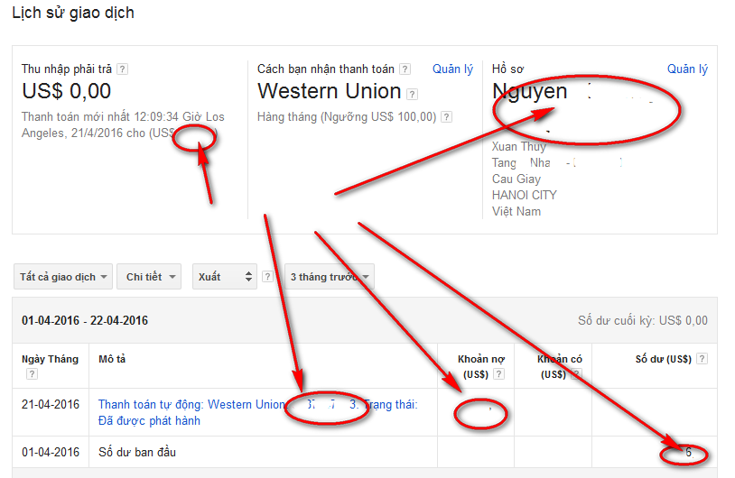 Cách Nhận Tiền YouTube Qua Western Union